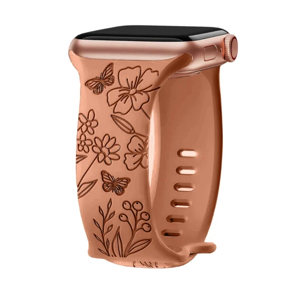 Floral Engraved Strap For Apple Watch - Image 9