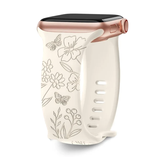 Floral Engraved Strap For Apple Watch - Image 2