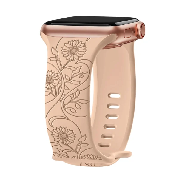 Floral Engraved Strap For Apple Watch - Image 7