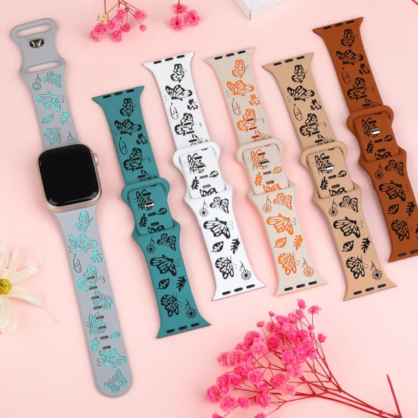 Engraved Silicone Strap For Apple Watch - Image 3