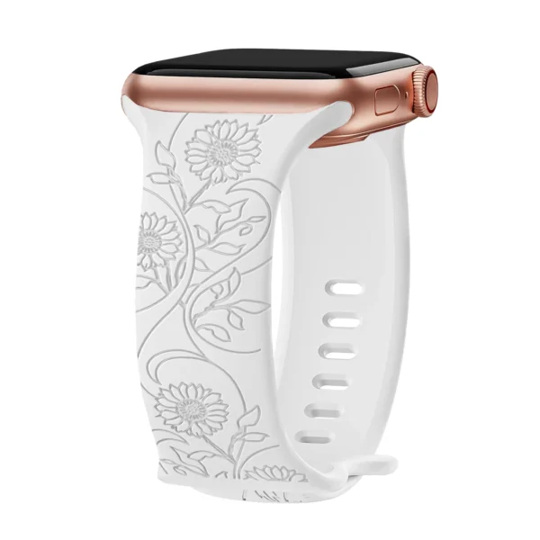 Floral Engraved Strap For Apple Watch - Image 26