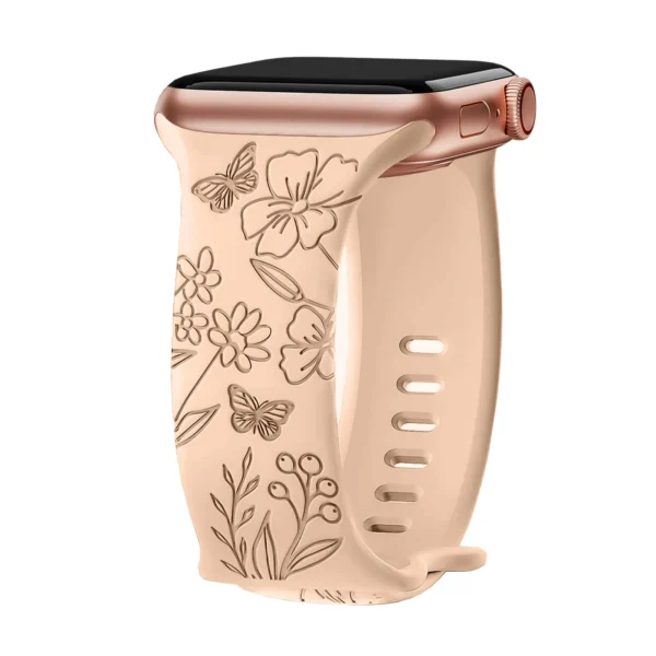 Floral Engraved Strap For Apple Watch - Image 10