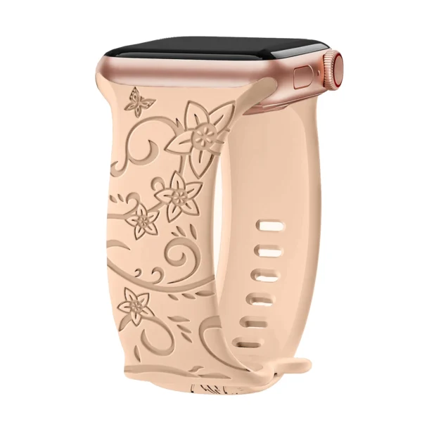 Floral Engraved Strap For Apple Watch - Image 18