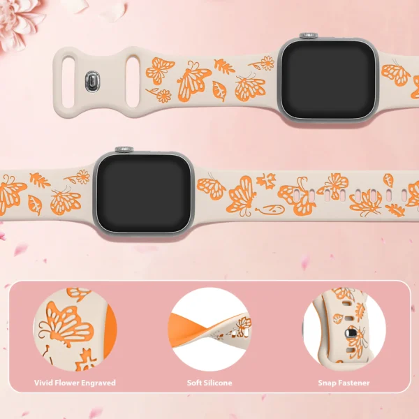 Engraved Silicone Strap For Apple Watch - Image 4