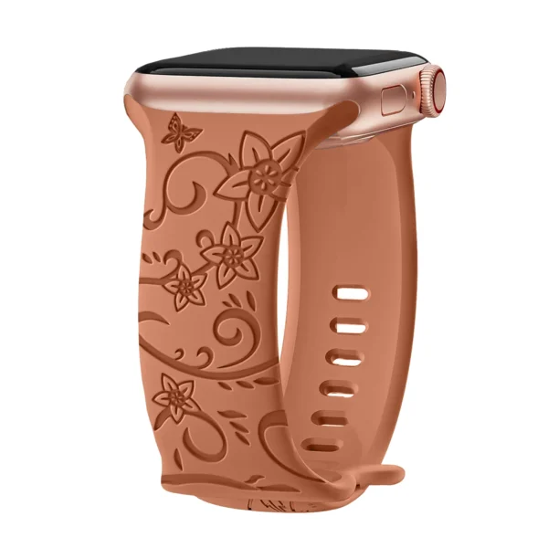 Floral Engraved Strap For Apple Watch - Image 17