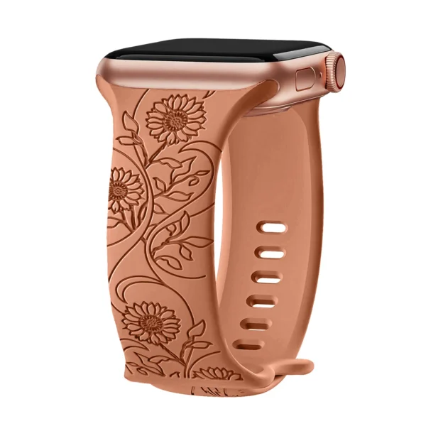 Floral Engraved Strap For Apple Watch - Image 24